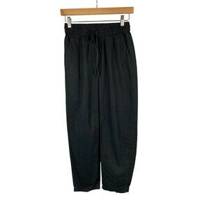 J.Crew Womens Black Elastic Waist Linen-Cotton Pants Size 00